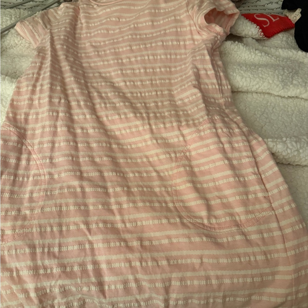 LOFT Pink and White Striped women’s Dress